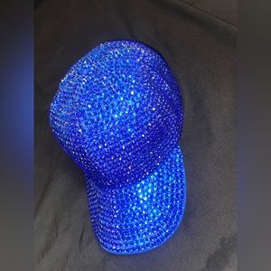 Blue rhinestone hat